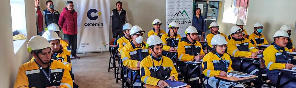 la participantes de las zona de influencia de la minera Lincuna fueron capacitados por CETEMIN en Operación de Scoop, Operación de Jumbo y Mantenimiento Preventivo de Maquinaria Pesada